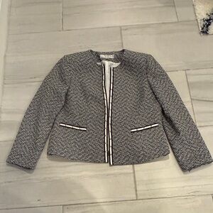 Tahari Arthur S. Levine Black and White Tweed Blazer Jacket